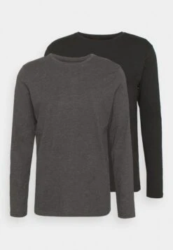 Pier One 2 Pack - Longsleeve - Dark Grey/Black -Mode Verkoop 007c88127656457c8f19869283e98031