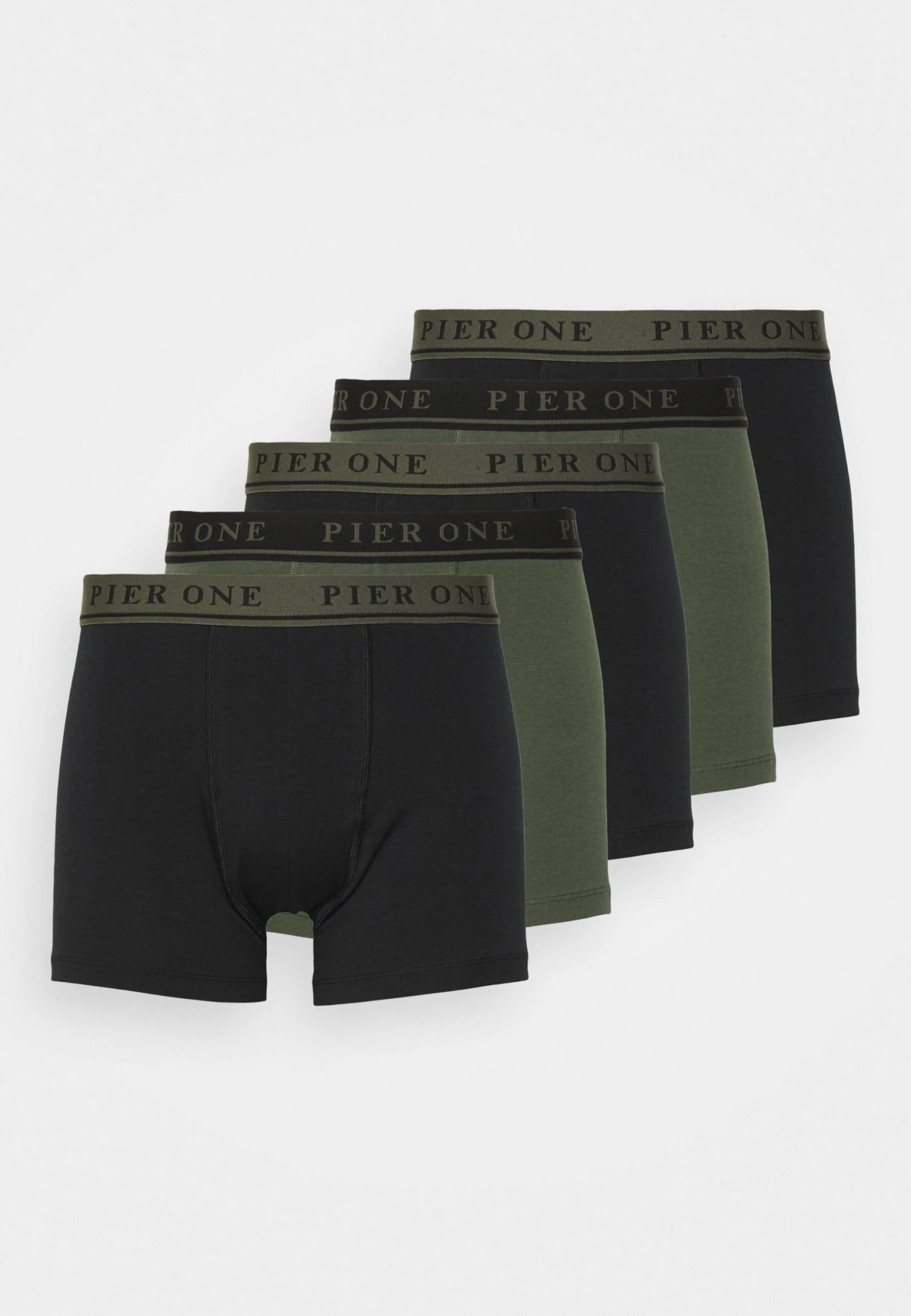 Pier One 5 Pack - Onderbroeken -Black/Khaki 1 Pier One 5 Pack - Onderbroeken -Black/Khaki