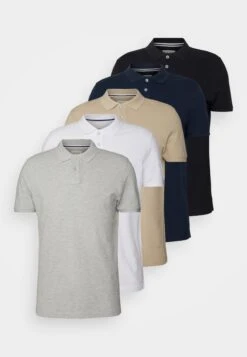 Pier One 5 Pack - Poloshirt - Black/Blue/Beige -Mode Verkoop 1508a6a79962429e9c36e47aa305965a