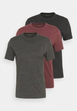 Pier One 3 Pack - T-Shirt Basic - Black/Mottled Dark Grey/Bordeaux -Mode Verkoop 3a3d359b577841e6a576172d8b53126f