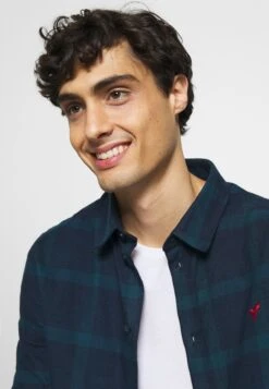 Pier One Overhemd - Dark Blue/Teal -Mode Verkoop 60ff006a248a4e558dbde6647cd82b01