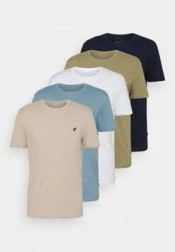 Pier One 5 Pack - T-Shirt Basic - Beige/White/Light Blue -Mode Verkoop 66878d61f9284197b4395faece75418c