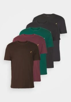 Pier One 5 Pack - T-Shirt Basic - Bordeaux/Dark Green/Dark Blue -Mode Verkoop 695ee0a9459c4064b966a3f795bf7133