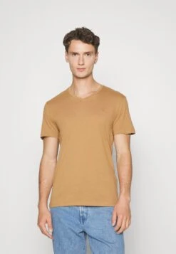 Pier One V Neck Bird Tonal 3 Pack - T-Shirt Basic - Light Brown/White/Dark Blue -Mode Verkoop 6cb58bfc668145ef8b56c752a3c3901c