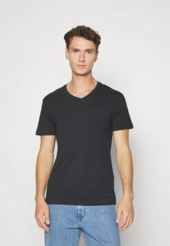 Pier One V Neck Bird Tonal 3 Pack - T-Shirt Basic - Light Brown/White/Dark Blue -Mode Verkoop e08d0778ecd941aa94fa4e322df34f7c