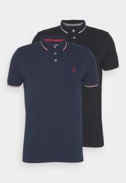 Pier One 2 Pack - Poloshirt - Black/Dark Blue -Mode Verkoop f1dd8e041b374827b9335308c581e6ba